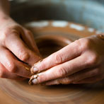 Patia Davis making a screw-top jar at Wobage Farm 2016